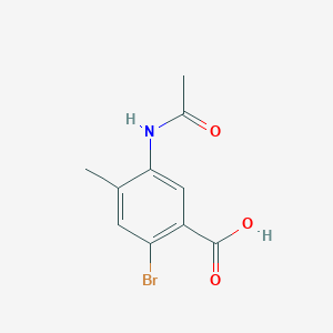 molecular formula C10H10BrNO3 B3248223 5-Acetamido-2-bromo-4-methylbenzoic acid CAS No. 1845698-44-3