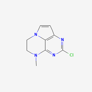 molecular formula C9H9ClN4 B3248225 2-chloro-4-methyl-5,6-dihydro-4H-pyrrolo[3,2,1-de]pteridine CAS No. 184584-58-5