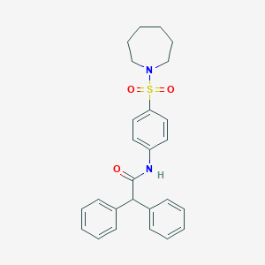 molecular formula C26H28N2O3S B324829 N-[4-(azepan-1-ylsulfonyl)phenyl]-2,2-diphenylacetamide 