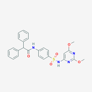 molecular formula C26H24N4O5S B324830 N-(4-{[(2,6-dimethoxy-4-pyrimidinyl)amino]sulfonyl}phenyl)-2,2-diphenylacetamide 