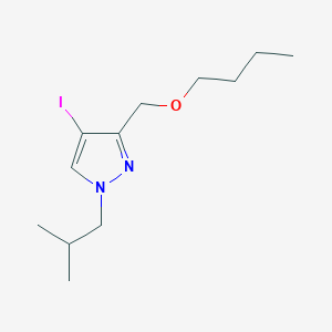 molecular formula C12H21IN2O B3248330 3-(butoxymethyl)-4-iodo-1-isobutyl-1H-pyrazole CAS No. 1856026-94-2