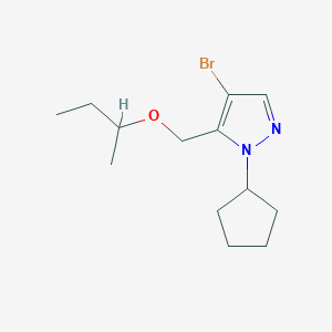 molecular formula C13H21BrN2O B3248342 4-bromo-5-(sec-butoxymethyl)-1-cyclopentyl-1H-pyrazole CAS No. 1856078-49-3