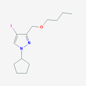 molecular formula C13H21IN2O B3248348 3-(butoxymethyl)-1-cyclopentyl-4-iodo-1H-pyrazole CAS No. 1856078-86-8