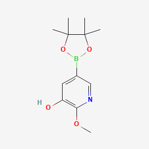 molecular formula C12H18BNO4 B3248367 2-Methoxy-5-(4,4,5,5-tetramethyl-1,3,2-dioxaborolan-2-yl)pyridin-3-ol CAS No. 1857348-99-2