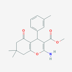 molecular formula C20H23NO4 B324840 methyl 2-amino-7,7-dimethyl-4-(3-methylphenyl)-5-oxo-5,6,7,8-tetrahydro-4H-chromene-3-carboxylate 