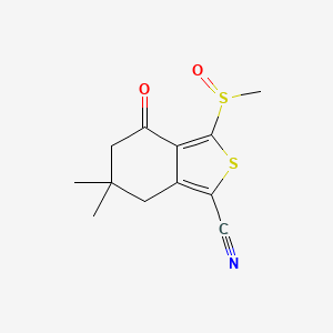 molecular formula C12H13NO2S2 B3248413 6,6-Dimethyl-3-(methylsulfinyl)-4-oxo-4,5,6,7-tetrahydrobenzo[c]thiophene-1-carbonitrile CAS No. 186371-17-5