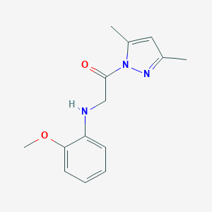 molecular formula C14H17N3O2 B324842 N-[2-(3,5-dimethyl-1H-pyrazol-1-yl)-2-oxoethyl]-2-methoxyaniline 