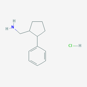 molecular formula C12H18ClN B3248425 (2-Phenylcyclopentyl)methanamine hydrochloride CAS No. 1864058-27-4