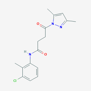 molecular formula C16H18ClN3O2 B324843 N-(3-chloro-2-methylphenyl)-4-(3,5-dimethyl-1H-pyrazol-1-yl)-4-oxobutanamide 