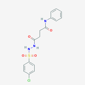 molecular formula C16H16ClN3O4S B324845 4-{2-[(4-chlorophenyl)sulfonyl]hydrazino}-4-oxo-N-phenylbutanamide 