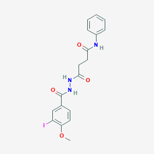 molecular formula C18H18IN3O4 B324846 4-[2-(3-iodo-4-methoxybenzoyl)hydrazino]-4-oxo-N-phenylbutanamide 
