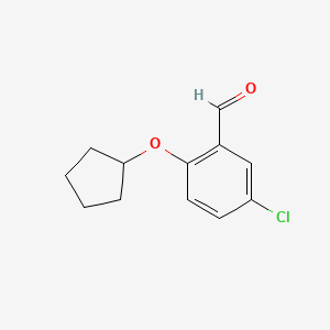 molecular formula C12H13ClO2 B3248491 5-Chloro-2-(cyclopentyloxy)benzaldehyde CAS No. 187241-82-3