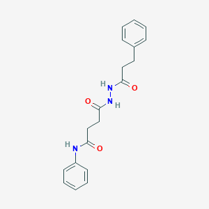 molecular formula C19H21N3O3 B324852 4-oxo-N-phenyl-4-[2-(3-phenylpropanoyl)hydrazino]butanamide 