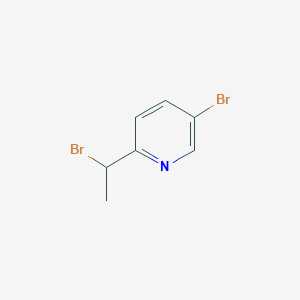 molecular formula C7H7Br2N B3248521 5-Bromo-2-(1-bromoethyl)pyridine CAS No. 187617-57-8