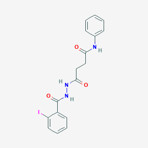 molecular formula C17H16IN3O3 B324854 4-[2-(2-iodobenzoyl)hydrazino]-4-oxo-N-phenylbutanamide 