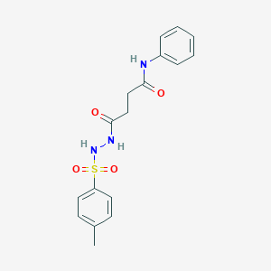 molecular formula C17H19N3O4S B324856 4-{2-[(4-methylphenyl)sulfonyl]hydrazino}-4-oxo-N-phenylbutanamide 