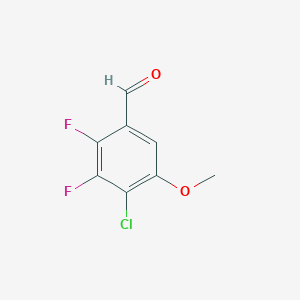 molecular formula C8H5ClF2O2 B3248560 4-Chloro-2,3-difluoro-5-methoxybenzaldehyde CAS No. 1879026-06-8