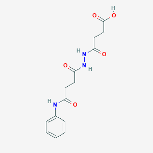 molecular formula C14H17N3O5 B324857 4-[2-(4-Anilino-4-oxobutanoyl)hydrazino]-4-oxobutanoic acid 