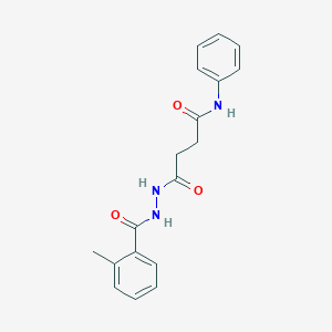 molecular formula C18H19N3O3 B324858 4-[2-(2-methylbenzoyl)hydrazino]-4-oxo-N-phenylbutanamide 