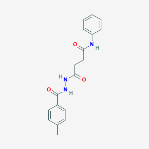 molecular formula C18H19N3O3 B324860 4-[2-(4-methylbenzoyl)hydrazino]-4-oxo-N-phenylbutanamide 