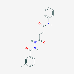 molecular formula C18H19N3O3 B324862 4-[2-(3-methylbenzoyl)hydrazino]-4-oxo-N-phenylbutanamide 