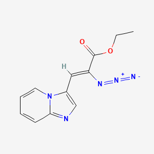 molecular formula C12H11N5O2 B3248629 2-Propenoic acid, 2-azido-3-imidazo[1,2-a]pyridin-3-yl-, ethyl ester, (2Z)- CAS No. 188395-44-0