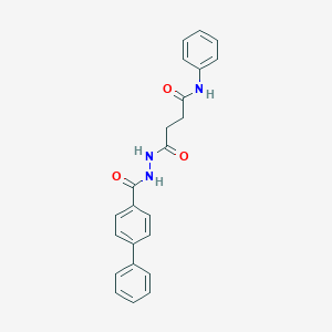 molecular formula C23H21N3O3 B324863 4-[2-(4-biphenylylcarbonyl)hydrazino]-4-oxo-N-phenylbutanamide 