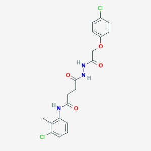 molecular formula C19H19Cl2N3O4 B324864 N-(3-chloro-2-methylphenyl)-4-{2-[(4-chlorophenoxy)acetyl]hydrazino}-4-oxobutanamide 