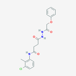 molecular formula C19H20ClN3O4 B324867 N-(3-chloro-2-methylphenyl)-4-oxo-4-[2-(phenoxyacetyl)hydrazino]butanamide 