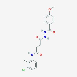 molecular formula C19H20ClN3O4 B324868 N-(3-chloro-2-methylphenyl)-4-[2-(4-methoxybenzoyl)hydrazino]-4-oxobutanamide 