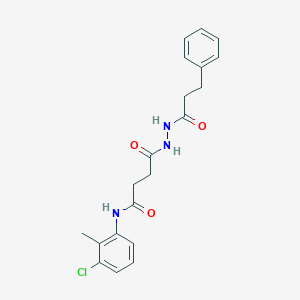 molecular formula C20H22ClN3O3 B324869 N-(3-chloro-2-methylphenyl)-4-oxo-4-[2-(3-phenylpropanoyl)hydrazino]butanamide 