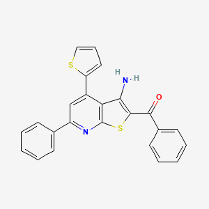 molecular formula C24H16N2OS2 B3248711 (3-Amino-6-phenyl-4-thiophen-2-ylthieno[2,3-b]pyridin-2-yl)-phenylmethanone CAS No. 188782-68-5