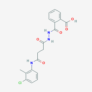 molecular formula C19H18ClN3O5 B324872 2-({2-[4-(3-Chloro-2-methylanilino)-4-oxobutanoyl]hydrazino}carbonyl)benzoic acid 