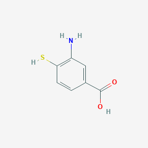 molecular formula C7H7NO2S B3248723 3-Amino-4-mercaptobenzoic acid CAS No. 18889-18-4
