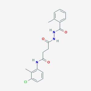 molecular formula C19H20ClN3O3 B324873 N-(3-chloro-2-methylphenyl)-4-[2-(2-methylbenzoyl)hydrazino]-4-oxobutanamide 