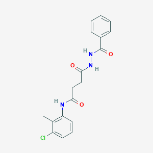 molecular formula C18H18ClN3O3 B324874 4-(2-benzoylhydrazino)-N-(3-chloro-2-methylphenyl)-4-oxobutanamide 