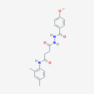 molecular formula C20H23N3O4 B324881 N-(2,4-dimethylphenyl)-4-[2-(4-methoxybenzoyl)hydrazino]-4-oxobutanamide 