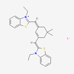 molecular formula C28H31IN2S2 B3248847 3-ethyl-2-{[(1E)-3-{[(2Z)-3-ethyl-2,3-dihydro-1,3-benzothiazol-2-ylidene]methyl}-5,5-dimethylcyclohex-2-en-1-ylidene]methyl}-1,3-benzothiazol-3-ium iodide CAS No. 189685-94-7