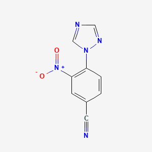 molecular formula C9H5N5O2 B3248869 3-nitro-4-(1H-1,2,4-triazol-1-yl)benzonitrile CAS No. 19005-66-4