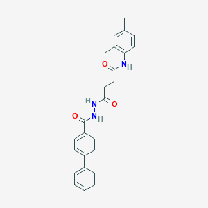 molecular formula C25H25N3O3 B324887 4-[2-(4-biphenylylcarbonyl)hydrazino]-N-(2,4-dimethylphenyl)-4-oxobutanamide 