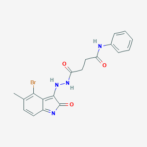 molecular formula C19H17BrN4O3 B324888 4-[2-(4-bromo-5-methyl-2-oxoindol-3-yl)hydrazinyl]-4-oxo-N-phenylbutanamide 
