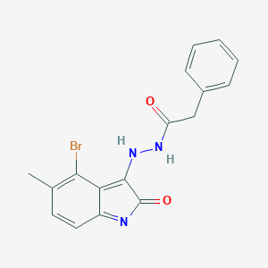 molecular formula C17H14BrN3O2 B324889 N'-(4-bromo-5-methyl-2-oxoindol-3-yl)-2-phenylacetohydrazide 