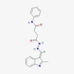molecular formula C20H20N4O2 B324890 4-[2-[(E)-(2-methylindol-3-ylidene)methyl]hydrazinyl]-4-oxo-N-phenylbutanamide 