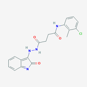 molecular formula C19H17ClN4O3 B324891 N-(3-chloro-2-methylphenyl)-4-oxo-4-[2-(2-oxoindol-3-yl)hydrazinyl]butanamide 