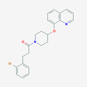 molecular formula C23H23BrN2O2 B3248915 3-(2-Bromophenyl)-1-(4-(quinolin-8-yloxy)piperidin-1-yl)propan-1-one CAS No. 1904321-07-8