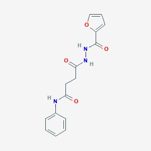 molecular formula C15H15N3O4 B324892 4-[2-(2-furoyl)hydrazino]-4-oxo-N-phenylbutanamide 