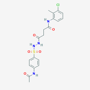 molecular formula C19H21ClN4O5S B324893 4-(2-{[4-(acetylamino)phenyl]sulfonyl}hydrazino)-N-(3-chloro-2-methylphenyl)-4-oxobutanamide 