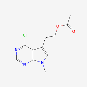 molecular formula C11H12ClN3O2 B3248936 2-(4-Chloro-7-methyl-7H-pyrrolo[2,3-d]pyrimidin-5-yl)ethyl acetate CAS No. 190771-58-5