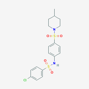 4-chloro-N-{4-[(4-methyl-1-piperidinyl)sulfonyl]phenyl}benzenesulfonamide