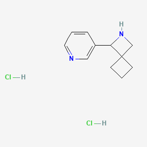 molecular formula C11H16Cl2N2 B3249045 1-(Pyridin-3-yl)-2-azaspiro[3.3]heptane dihydrochloride CAS No. 1909335-92-7